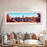 St Asaph, Wales Panoramic Travel Poster Canvas Print, St Asaph, Wales Painting, Wales Art, St Asaph Travel Art, Guest Room Painting