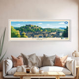 Stirling, Scotland Panoramic Travel Poster Canvas Print, Stirling, Scotland Painting, Scotland Art, Stirling Panoramic Travel Art, Travel Painting