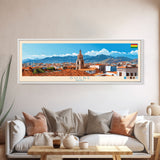 Sucre, Bolivia Panoramic Travel Poster Canvas Print, Sucre, Bolivia Painting, Bolivia Art, Sucre Travel Art, Living Room Painting