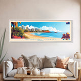 Panoramic Travel Poster Sunshine Coast, Australia Canvas Print, Sunshine Coast, Australia Painting, Australia Art, Sunshine Coast Travel Art, Guest Room Painting