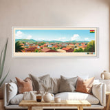 Sunyani, Ghana Panoramic Travel Poster Canvas Print, Sunyani, Ghana Painting, Ghana Art, Sunyani Panoramic Travel Art, Travel Painting