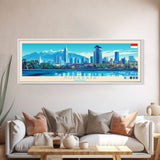 Surabaya, Indonesia Panoramic Travel Poster Canvas Print, Surabaya, Indonesia Painting, Indonesia Art, Surabaya Travel Art, Guest Room Painting