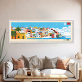 Tangier, Morocco Panoramic Travel Poster Canvas Print, Tangier, Morocco Painting, Morocco Art, Tangier Panoramic Travel Art, Travel Painting