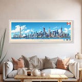 Toronto, Canada Panoramic Travel Poster Canvas Print, Toronto, Canada Painting, Canada Art, Toronto Travel Art, Living Room Painting