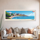 White Rock, Canada Travel Poster Panoramic Canvas Print, White Rock, Canada Painting, Canada Art, White Rock Travel Art, Guest Room Painting