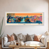 Ahmedabad, India Panoramic Canvas Print, Ahmedabad, India Painting, India Art, Ahmedabad Travel Poster, Travel Art, Vacation Gift