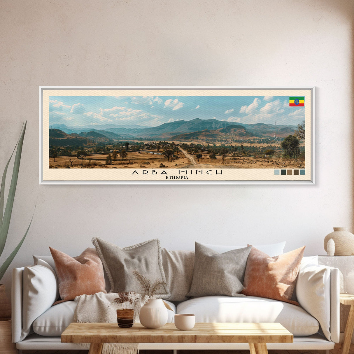 Arba Minch, Ethiopia Panoramic Canvas Print, Arba Minch, Ethiopia Painting, Ethiopia Art, Arba Minch Travel Poster, Travel Art, Housewarming Gift