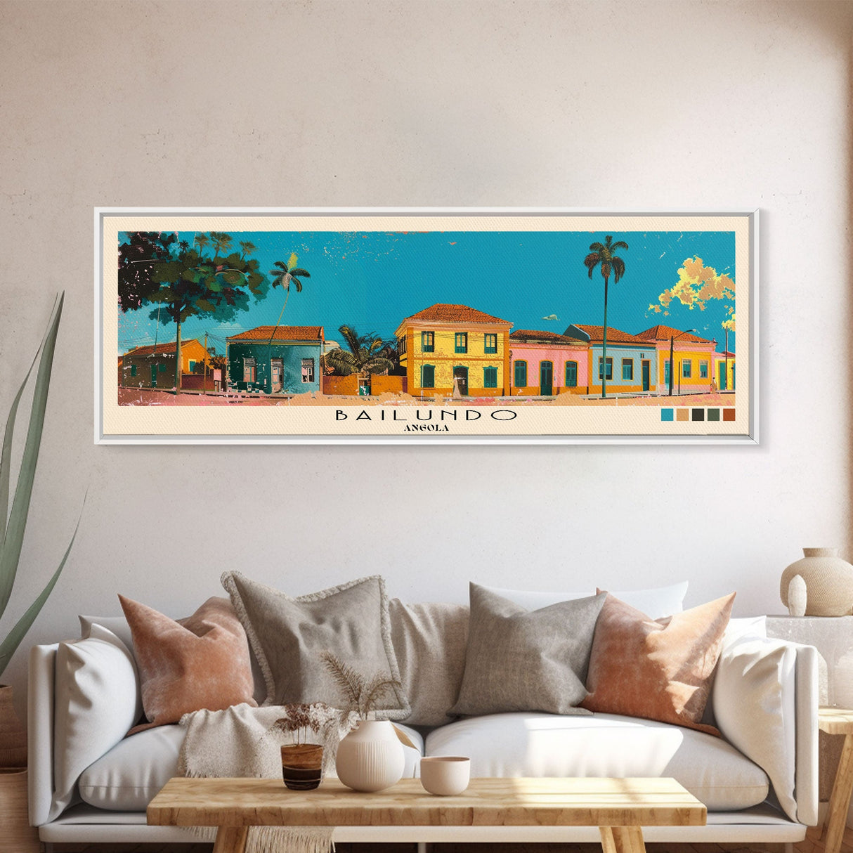 Bailundo, Angola Panoramic Canvas Print, Bailundo, Angola Painting, Angola Art, Bailundo Travel Poster, Travel Art, Vacation Gift