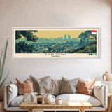 Bandung, Indonesia Panoramic Canvas Print, Bandung, Indonesia Painting, Indonesia Art, Bandung Travel Poster, Travel Art, Housewarming Gift