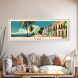 Belem, Brazil Panoramic Canvas Print, Belem, Brazil Painting, Brazil Art, Belem Travel Poster, Travel Art, Housewarming Gift