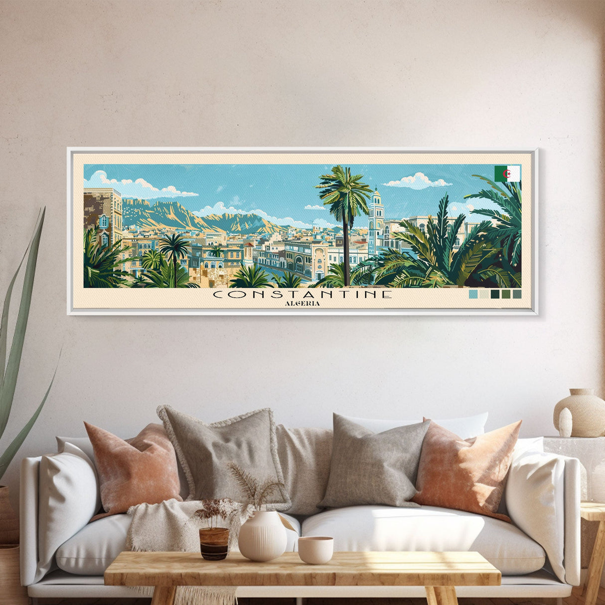 Constantine, Algeria Panoramic Canvas Print, Constantine, Algeria Painting, Algeria Art, Constantine Travel Poster, Travel Art, Housewarming Gift