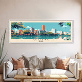 Curitiba, Brazil Panoramic Canvas Print, Curitiba, Brazil Painting, Brazil Art, Curitiba Travel Poster, Travel Art, Guest Room Painting