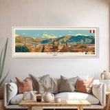 Cusco, Peru Panoramic Canvas Print, Cusco, Peru Painting, Peru Art, Cusco Travel Poster, Travel Art, Guest Room Painting