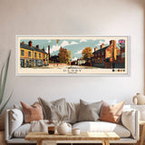 Derby, England Panoramic Canvas Print, Derby, England Painting, England Art, Derby Travel Poster, Travel Art, Vacation Gift