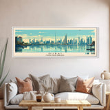 Dubai, United Arab Emirates Panoramic Canvas Print, Dubai, United Arab Emirates Painting, United Arab Emirates Art, Dubai Travel Poster, Travel Art, Housewarming Gift