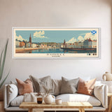 Dundee, Scotland Panoramic Canvas Print, Dundee, Scotland Painting, Scotland Art, Dundee Travel Poster, Travel Art, Vacation Gift