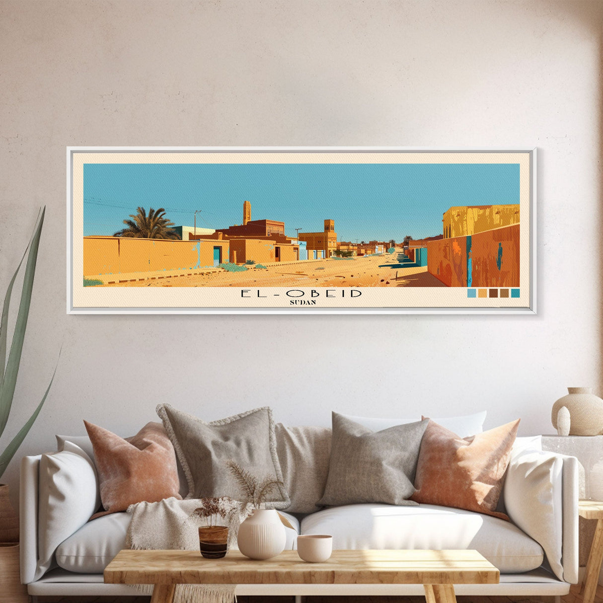 El-Obeid,  Sudan Panoramic Canvas Print, El-Obeid,  Sudan Painting,  Sudan Art, El-Obeid Travel Poster, Travel Art, Vacation Gift