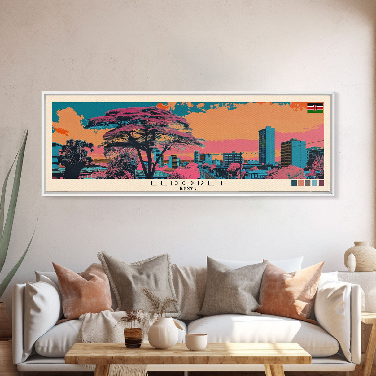 Eldoret, Kenya Panoramic Canvas Print, Eldoret, Kenya Painting, Kenya Art, Eldoret Travel Poster, Travel Art, Guest Room Painting