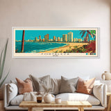 Fortaleza, Brazil Panoramic Canvas Print, Fortaleza, Brazil Painting, Brazil Art, Fortaleza Travel Poster, Travel Art, Guest Room Painting