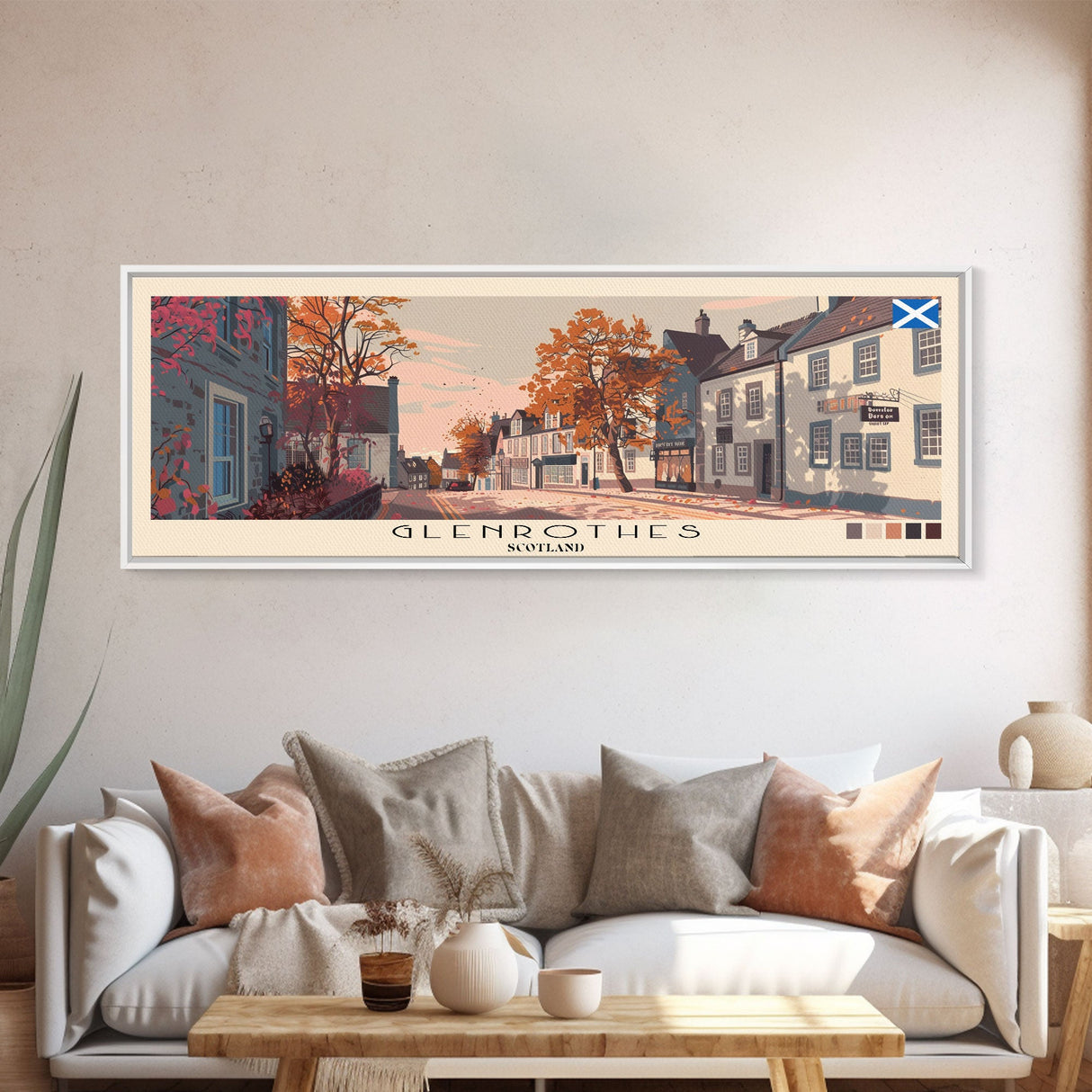 Glenrothes, Scotland Panoramic Canvas Print, Glenrothes, Scotland Painting, Scotland Art, Glenrothes Travel Poster, Travel Art, Housewarming Gift