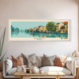 Hanoi, Vietnam Panoramic Canvas Print, Hanoi, Vietnam Painting, Vietnam Art, Hanoi Travel Poster, Travel Art, Guest Room Painting