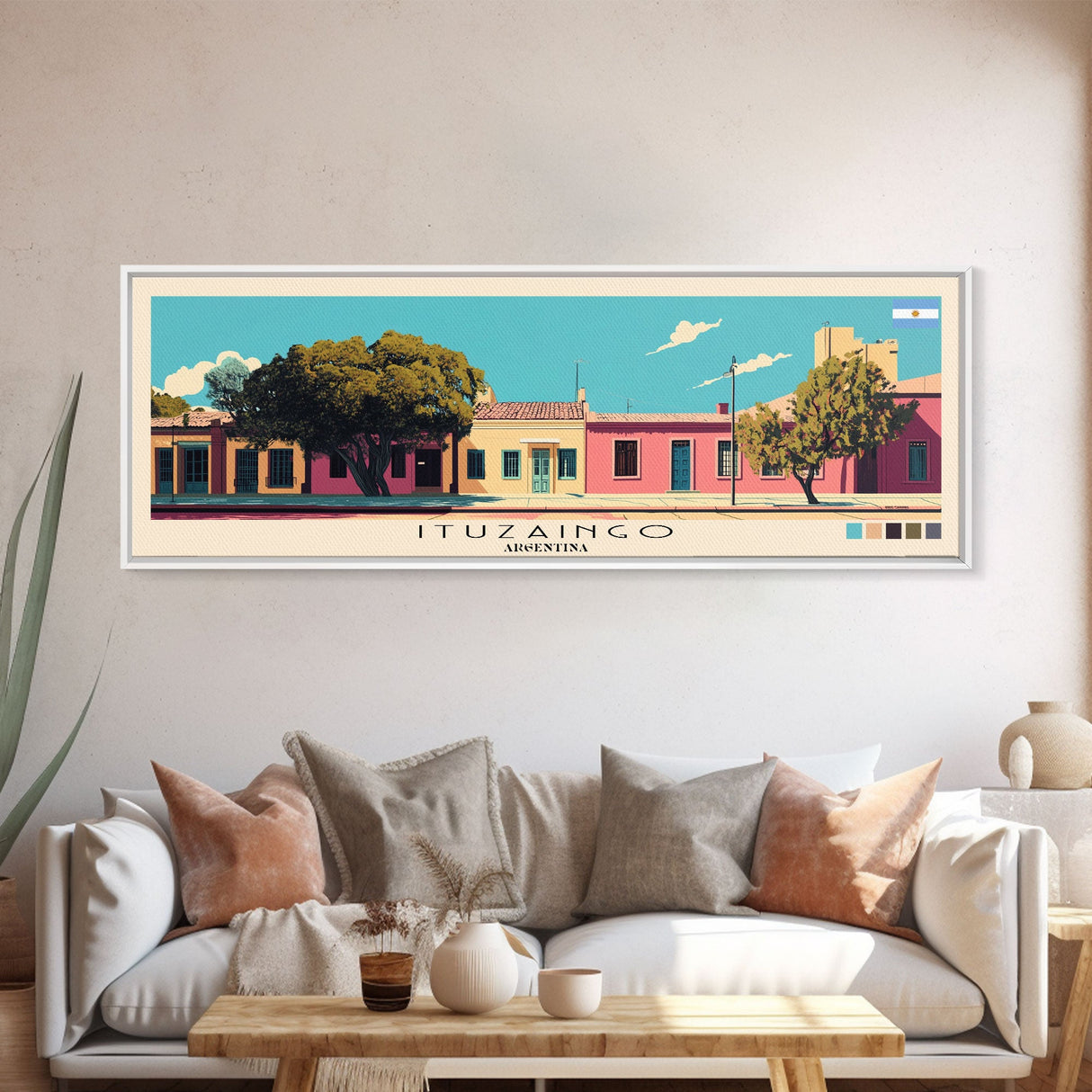 Ituzaingo, Argentina Panoramic Canvas Print, Ituzaingo, Argentina Painting, Argentina Art, Ituzaingo Travel Poster, Travel Art, Vacation Gift