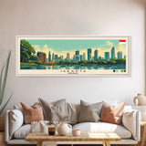 Jakarta, Indonesia Panoramic Canvas Print, Jakarta, Indonesia Painting, Indonesia Art, Jakarta Travel Poster, Travel Art, Guest Room Painting