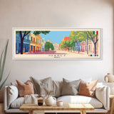 Juarez, Mexico Panoramic Canvas Print, Juarez, Mexico Painting, Mexico Art, Juarez Travel Poster, Travel Art, Living Room Painting