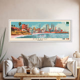 Karachi, Pakistan Panoramic Canvas Print, Karachi, Pakistan Painting, Pakistan Art, Karachi Travel Poster, Travel Art, Housewarming Gift