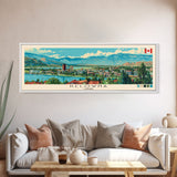 Kelowna, Canada Panoramic Canvas Print, Kelowna, Canada Painting, Canada Art, Kelowna Travel Poster, Travel Art, Guest Room Painting