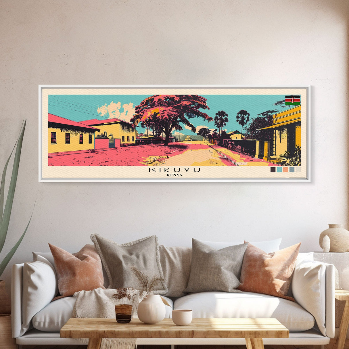 Kikuyu, Kenya Panoramic Canvas Print, Kikuyu, Kenya Painting, Kenya Art, Kikuyu Travel Poster, Travel Art, Guest Room Painting