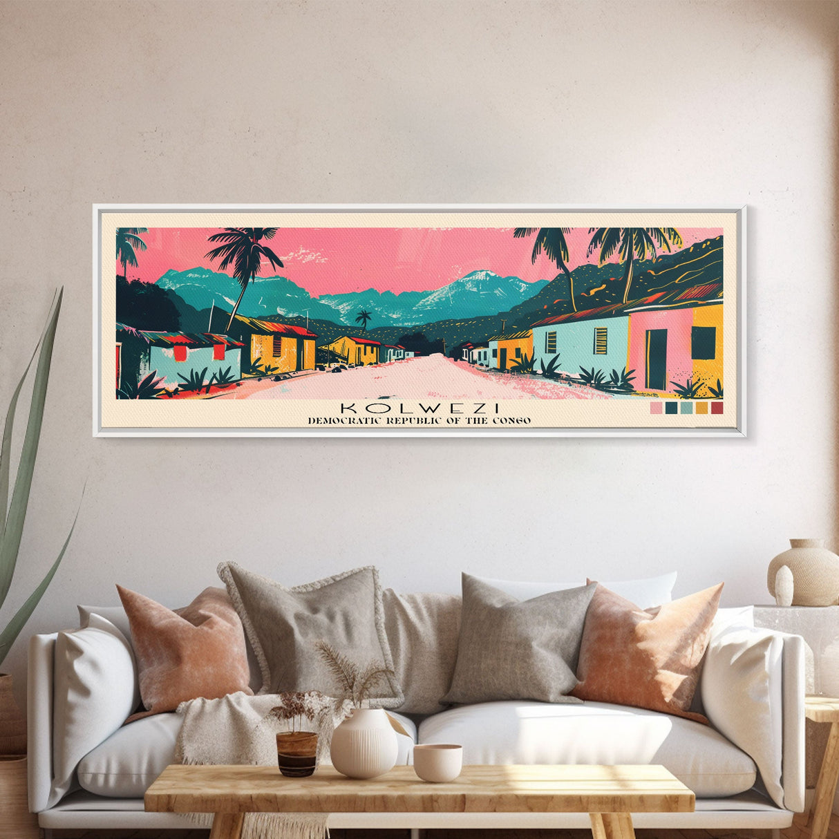 Kolwezi, Congo Panoramic Canvas Print, Kolwezi, Congo Painting, Congo Art, Kolwezi Travel Poster, Travel Art, Guest Room Painting