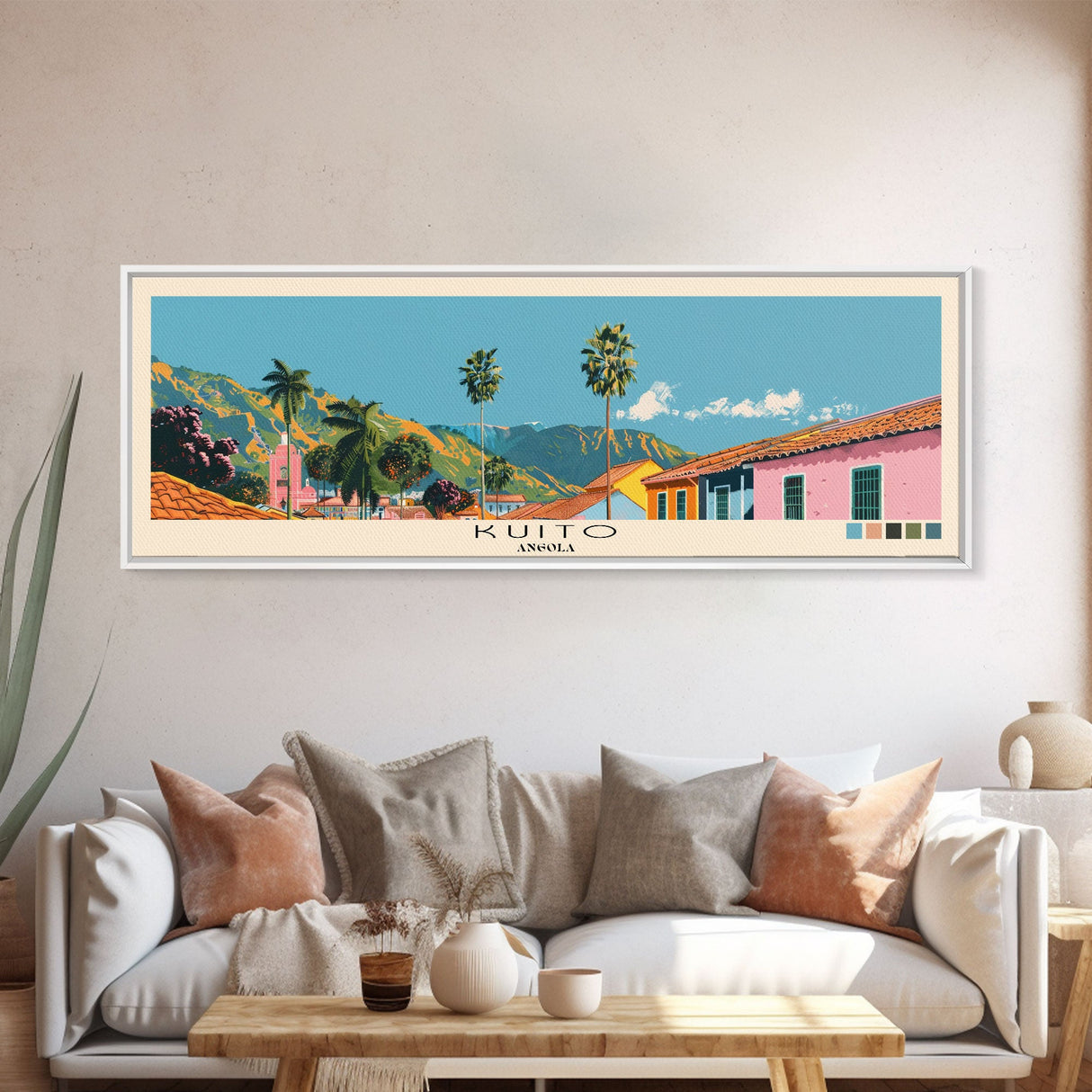 Kuito, Angola Panoramic Canvas Print, Kuito, Angola Painting, Angola Art, Kuito Travel Poster, Travel Art, Vacation Gift