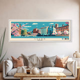 Leeds, England Panoramic Canvas Print, Leeds, England Painting, England Art, Leeds Travel Poster, Travel Art, Guest Room Painting