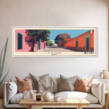 Leon, Mexico Panoramic Canvas Print, Leon, Mexico Painting, Mexico Art, Leon Travel Poster, Travel Art, Vacation Gift