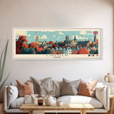 Lincoln, England Panoramic Canvas Print, Lincoln, England Painting, England Art, Lincoln Travel Poster, Travel Art, Housewarming Gift