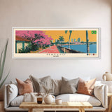 Maceio, Brazil Panoramic Canvas Print, Maceio, Brazil Painting, Brazil Art, Maceio Travel Poster, Travel Art, Housewarming Gift