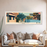 Makassar, Indonesia Panoramic Canvas Print, Makassar, Indonesia Painting, Indonesia Art, Makassar Travel Poster, Travel Art, Guest Room Painting