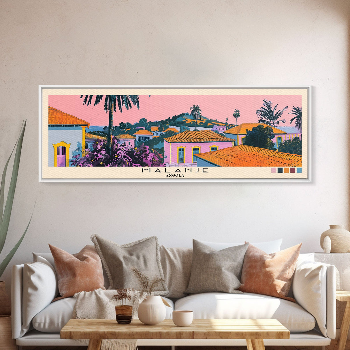 Malanje, Angola Panoramic Canvas Print, Malanje, Angola Painting, Angola Art, Malanje Travel Poster, Travel Art, Vacation Gift