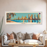 Manila, Philippines Panoramic Canvas Print, Manila, Philippines Painting, Philippines Art, Manila Travel Poster, Travel Art, Living Room Painting