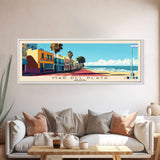 Mar del Plata, Argentina Panoramic Canvas Print, Mar del Plata, Argentina Painting, Argentina Art, Mar del Plata Travel Poster, Travel Art, Vacation Gift