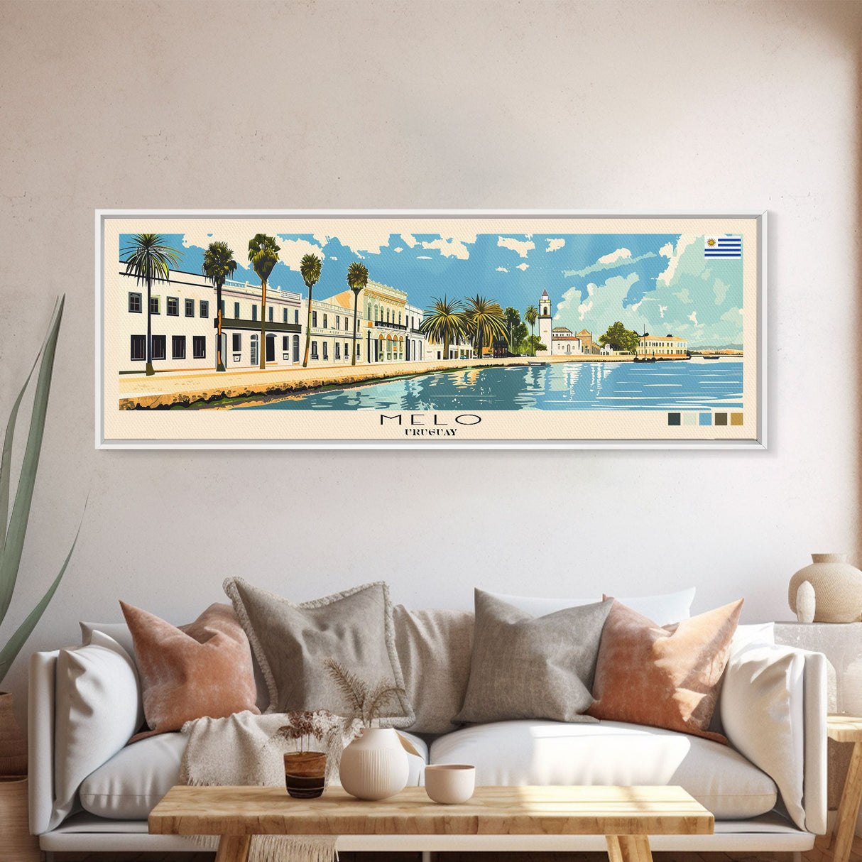 Melo, Uruguay Panoramic Canvas Print, Melo, Uruguay Painting, Uruguay Art, Melo Travel Poster, Travel Art, Vacation Gift