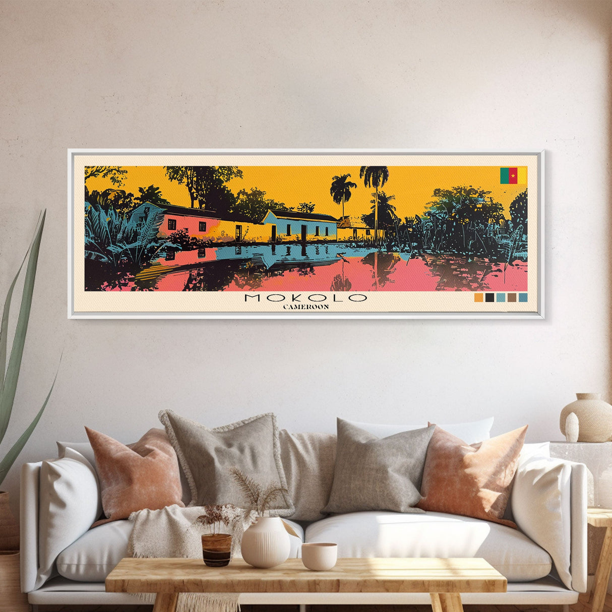 Mokolo, Cameroon Panoramic Canvas Print, Mokolo, Cameroon Painting, Cameroon Art, Mokolo Travel Poster, Travel Art, Housewarming Gift