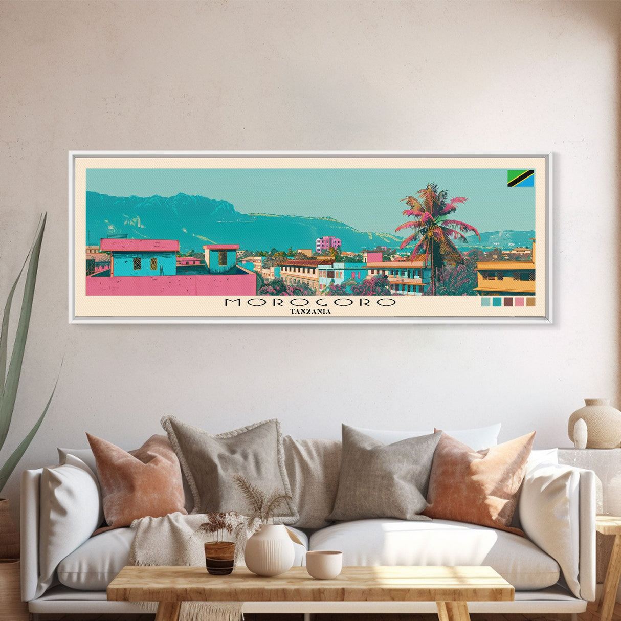 Morogoro, Tanzania Panoramic Canvas Print, Morogoro, Tanzania Painting, Tanzania Art, Morogoro Travel Poster, Travel Art, Living Room Painting