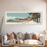 Newcastle, England Panoramic Canvas Print, Newcastle, England Painting, England Art, Newcastle Travel Poster, Travel Art, Living Room Painting