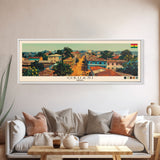 Obuasi, Ghana Panoramic Canvas Print, Obuasi, Ghana Painting, Ghana Art, Obuasi Travel Poster, Travel Art, Living Room Painting