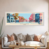 Oshawa, Canada Panoramic Canvas Print, Oshawa, Canada Painting, Canada Art, Oshawa Travel Poster, Travel Art, Housewarming Gift