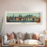 Perth, Scotland Panoramic Canvas Print, Perth, Scotland Painting, Scotland Art, Perth Travel Poster, Travel Art, Living Room Painting