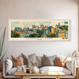 Porto Alegre, Brazil Panoramic Canvas Print, Porto Alegre, Brazil Painting, Brazil Art, Porto Alegre Travel Poster, Travel Art, Housewarming Gift