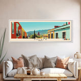 Puebla, Mexico Panoramic Canvas Print, Puebla, Mexico Painting, Mexico Art, Puebla Travel Poster, Travel Art, Living Room Painting